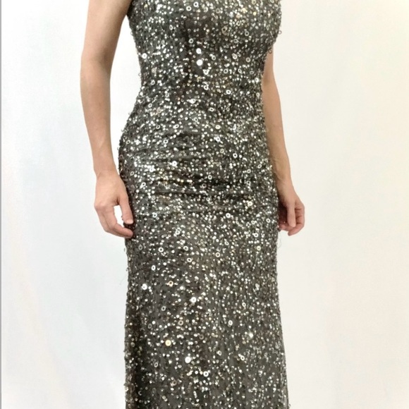 Adrianna Papel cap sleeve sequin dress in pewter - Picture 5 of 12